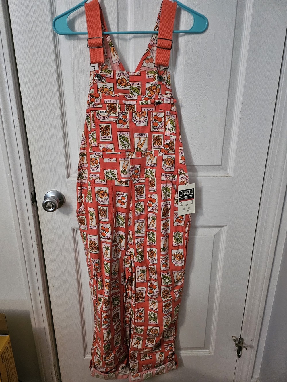 Womens Heirloom Coral Print Overalls - Xsmall